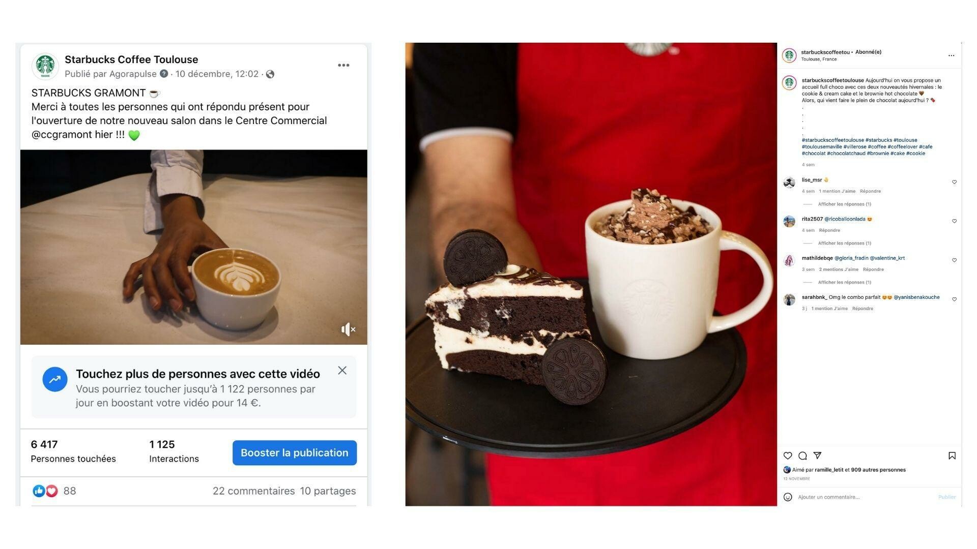 network reach visibility starbucks gestion des reseaux sociaux creation de posts