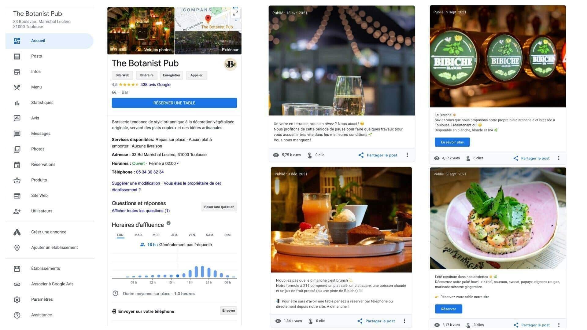 network reach visibility the botanist pub gestion des reseaux sociaux google my business