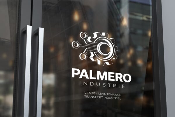Mockup de devanture Palmero mettant en valeur le nouveau logo suite à la refonte d'identité visuelle de la marque.