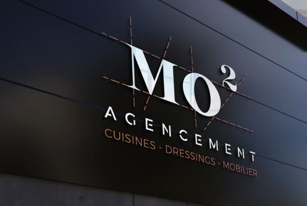 Découvrez l'identité visuelle de MO² Agencement par NRV, agence graphisme à Toulouse : logo, charte graphique et supports moderne.