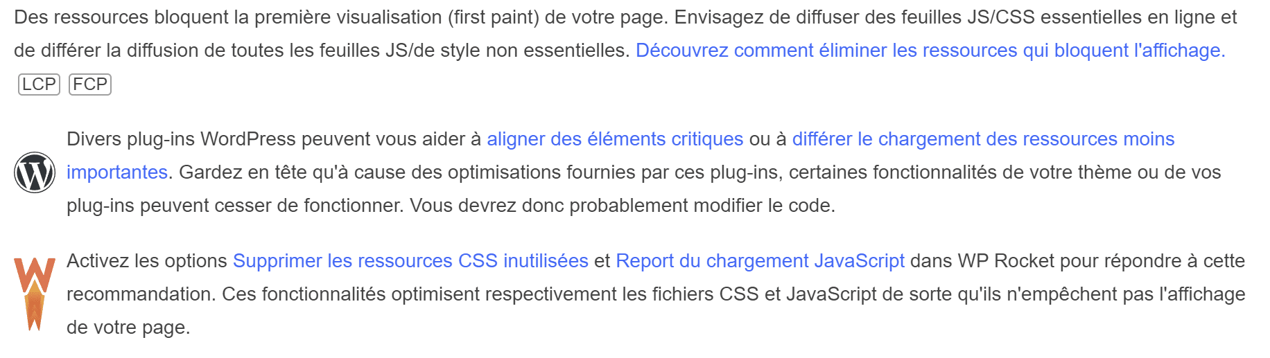 Wordpress page speed insight