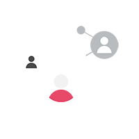 network reach visibility pictos réseaux sociaux et influence fond noir gestion rs 200