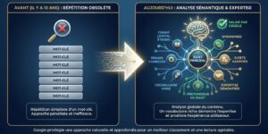 Illustration de l’évolution de l’importance du lexique dans le référencement naturel