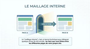 Illustration du principe de maillage interne en SEO