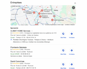 exemple de campagne ads sur fiche google